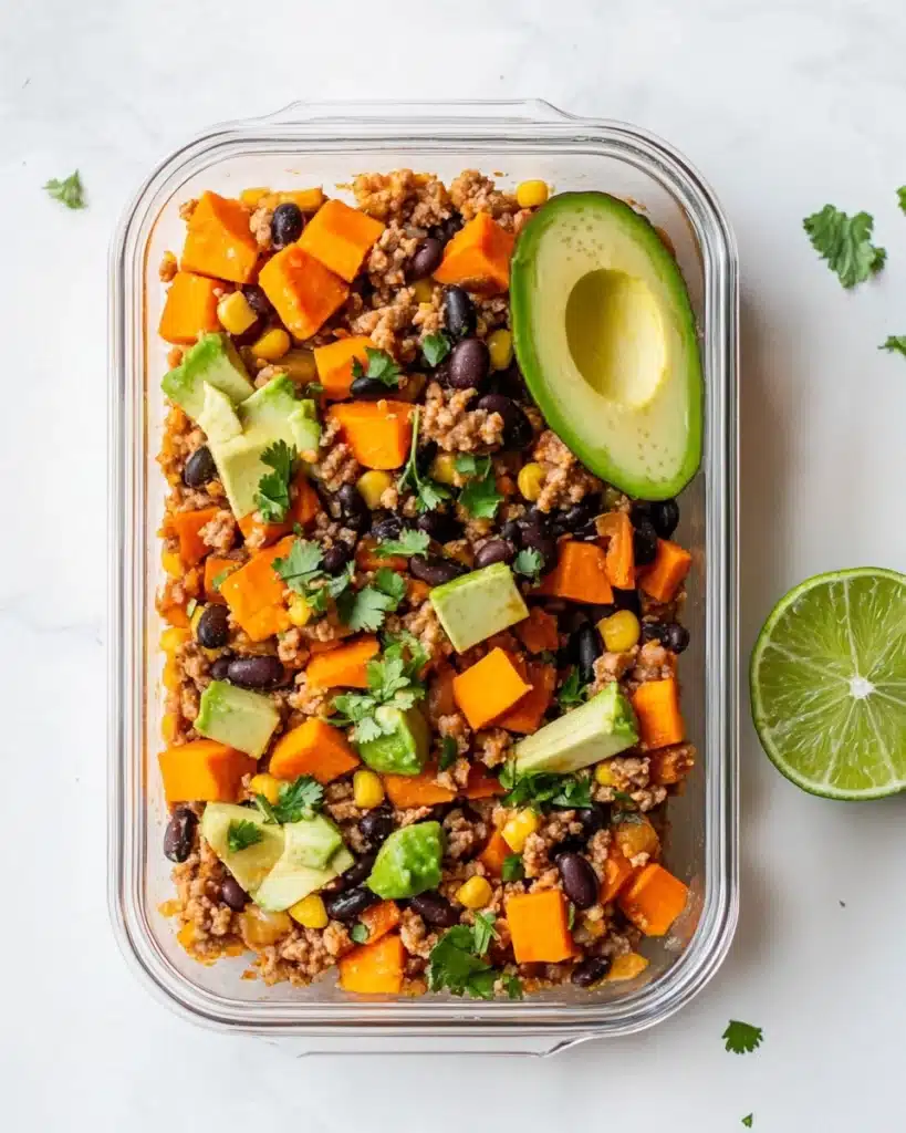 Ground Turkey Skillet with Sweet Potatoes and Black Beans Recipe