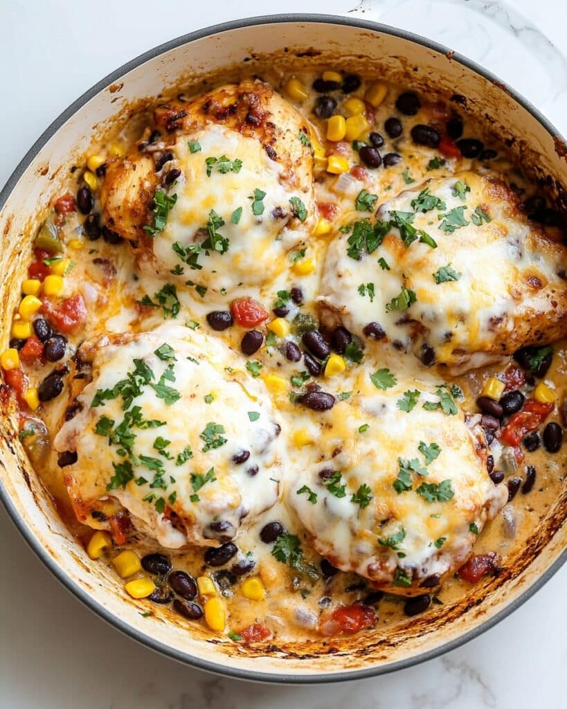 Santa Fe Chicken with Black Beans, Corn, and Cheese Recipe