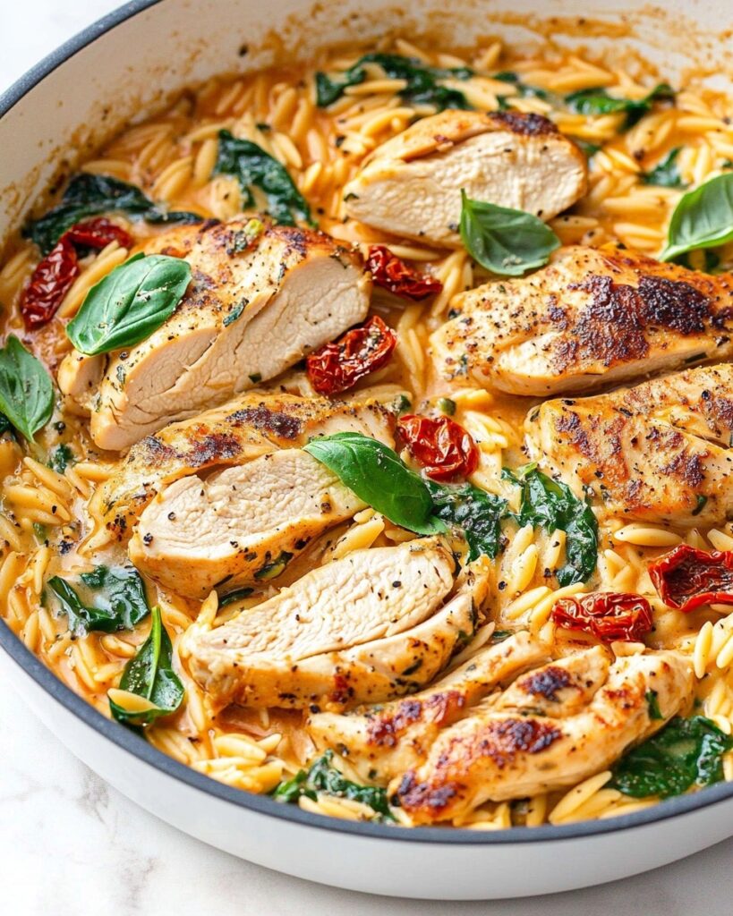 Creamy Tuscan Chicken Orzo Recipe