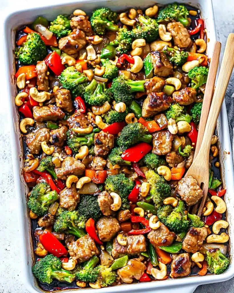 Sheet Pan Cashew Chicken Recipe