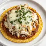 Shredded Chicken Tostada Stacks with Refried Black Beans Recipe