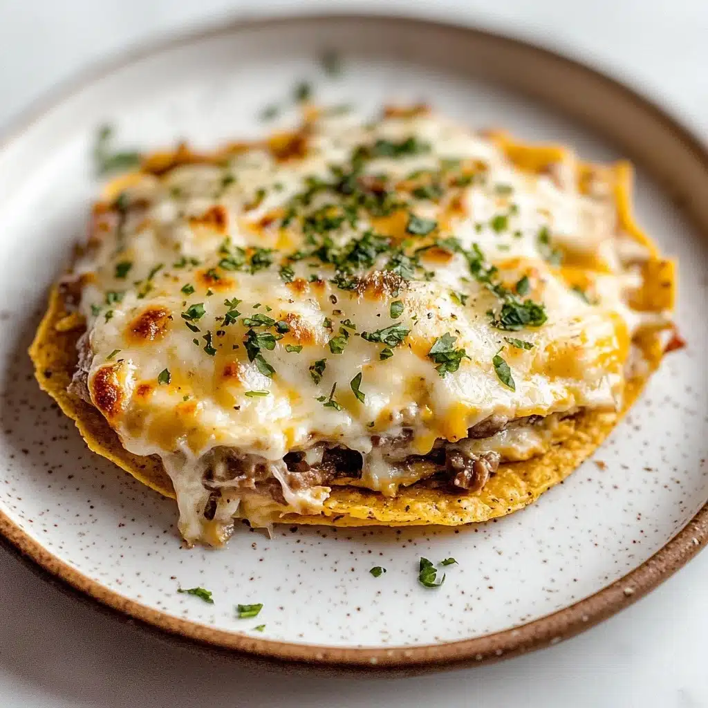 Shredded Chicken Tostada Stacks with Refried Black Beans Recipe - Recipe Image