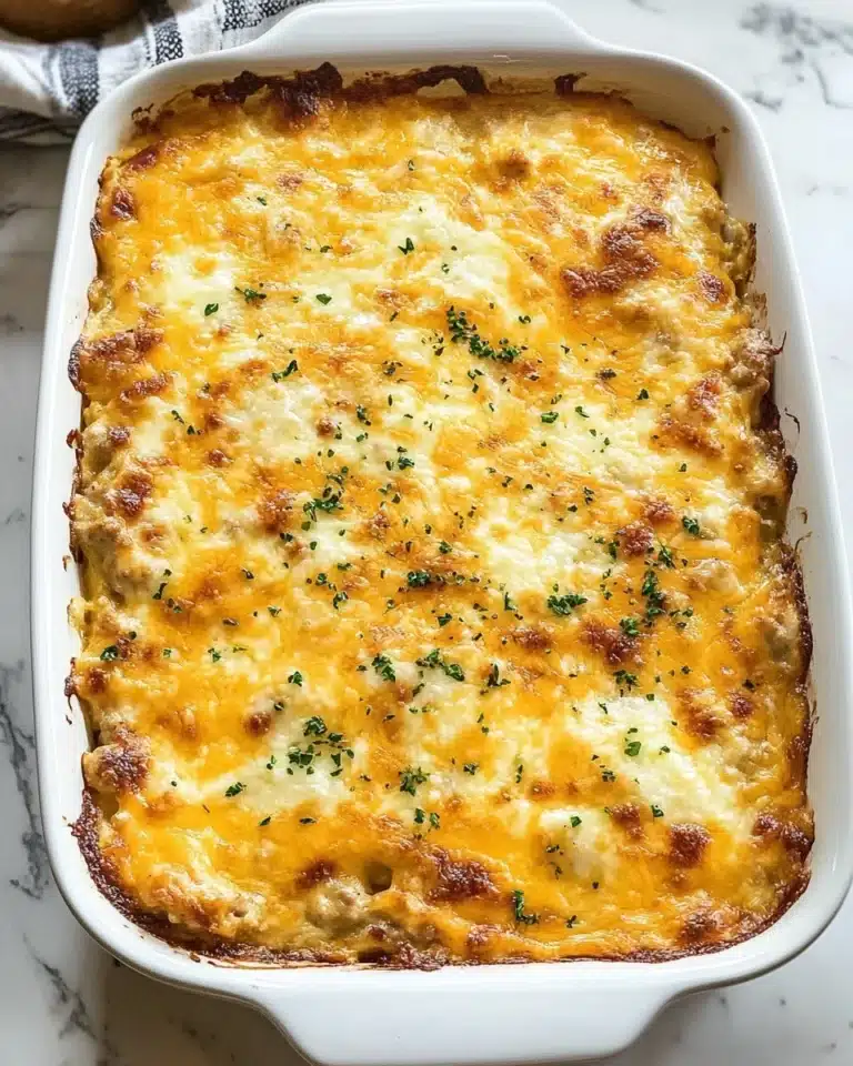Butter Biscuit Breakfast Bake with Sausage, Egg, and Cheese Recipe