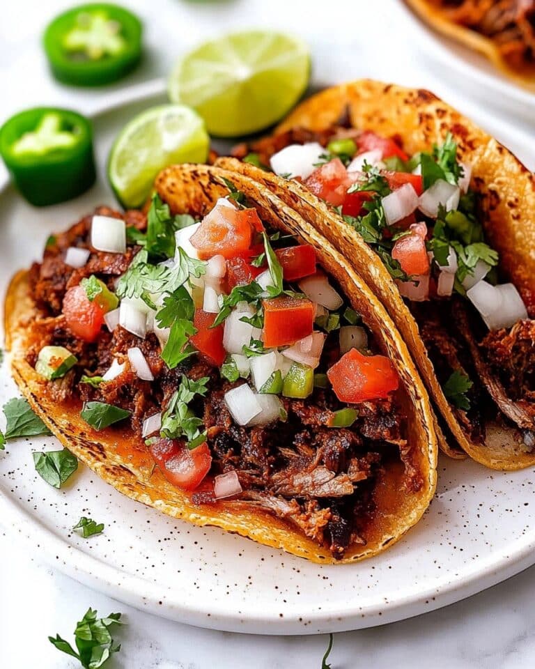 Chicken Birria Tacos with Rich Chili Sauce and Fresh Pico de Gallo Recipe