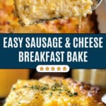 Butter Biscuit Breakfast Bake with Sausage, Egg, and Cheese Recipe