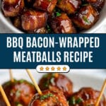 Bacon-Wrapped Brown Sugar BBQ Meatballs Recipe