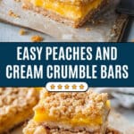 Peaches and Cream Crumble Bars Recipe
