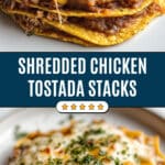 Shredded Chicken Tostada Stacks with Refried Black Beans Recipe