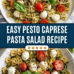 Light Pesto Caprese Pasta Salad Recipe