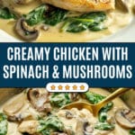 Chicken With Spinach and Mushrooms Recipe