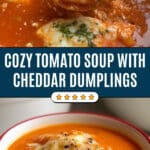Creamy Tomato Soup with Cheddar Dumplings Recipe