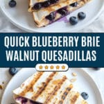 Blueberry Brie + Walnut Quesadilla Recipe