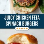 Chicken Feta Spinach Burgers Recipe