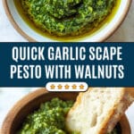 5 Minute Garlic Scape Pesto (with walnuts!) Recipe