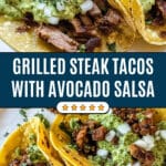 Grilled Steak Tacos with Avocado Salsa Recipe