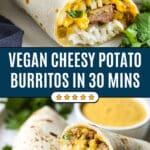 Vegan Cheesy Potato Burritos Recipe