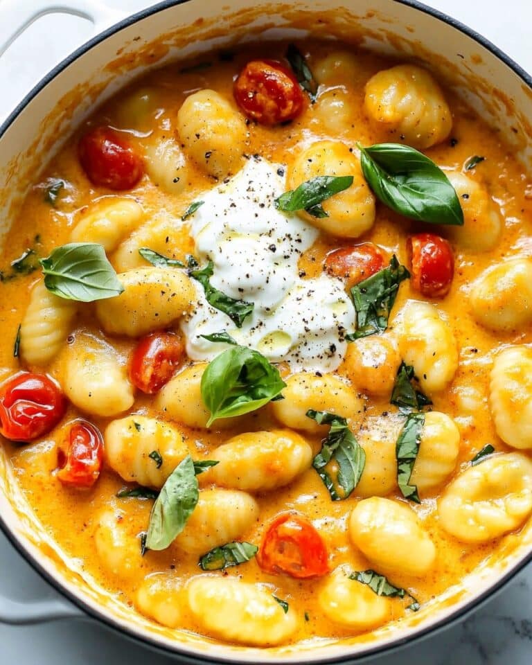 30 Minute Creamy Tomato Gnocchi with Burrata Recipe