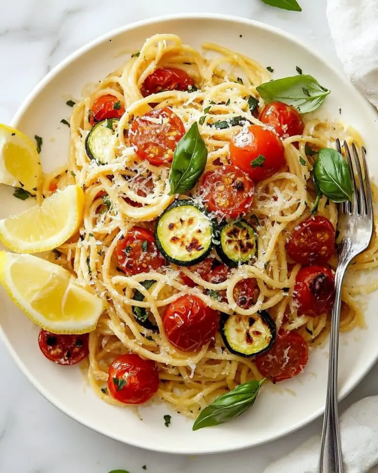 Summer Tomato and Zucchini Pasta with Roasted Cherry Tomatoes and Pecorino Recipe