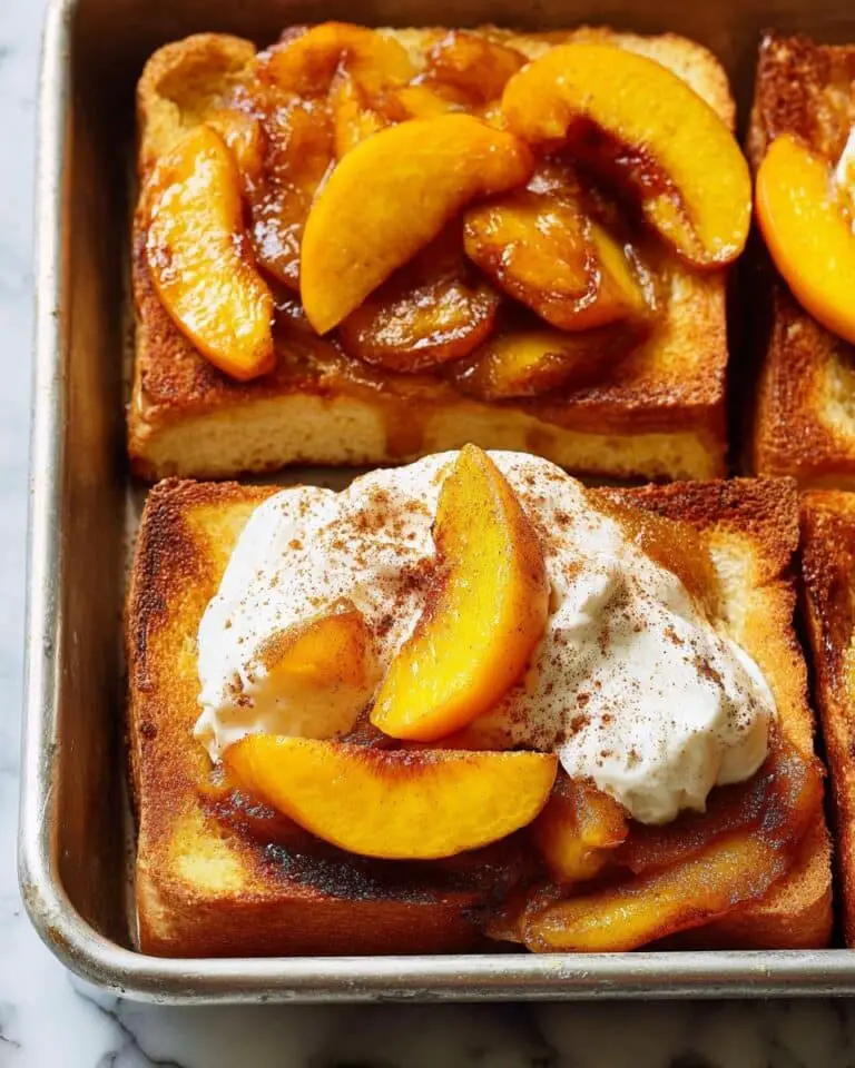 Overnight Peaches and Cream French Toast Bake Recipe