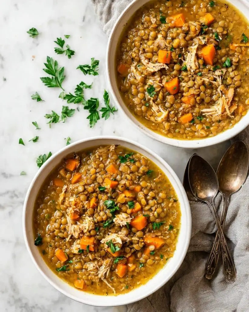 Slow Cooker Lentil and Chicken Soup Recipe
