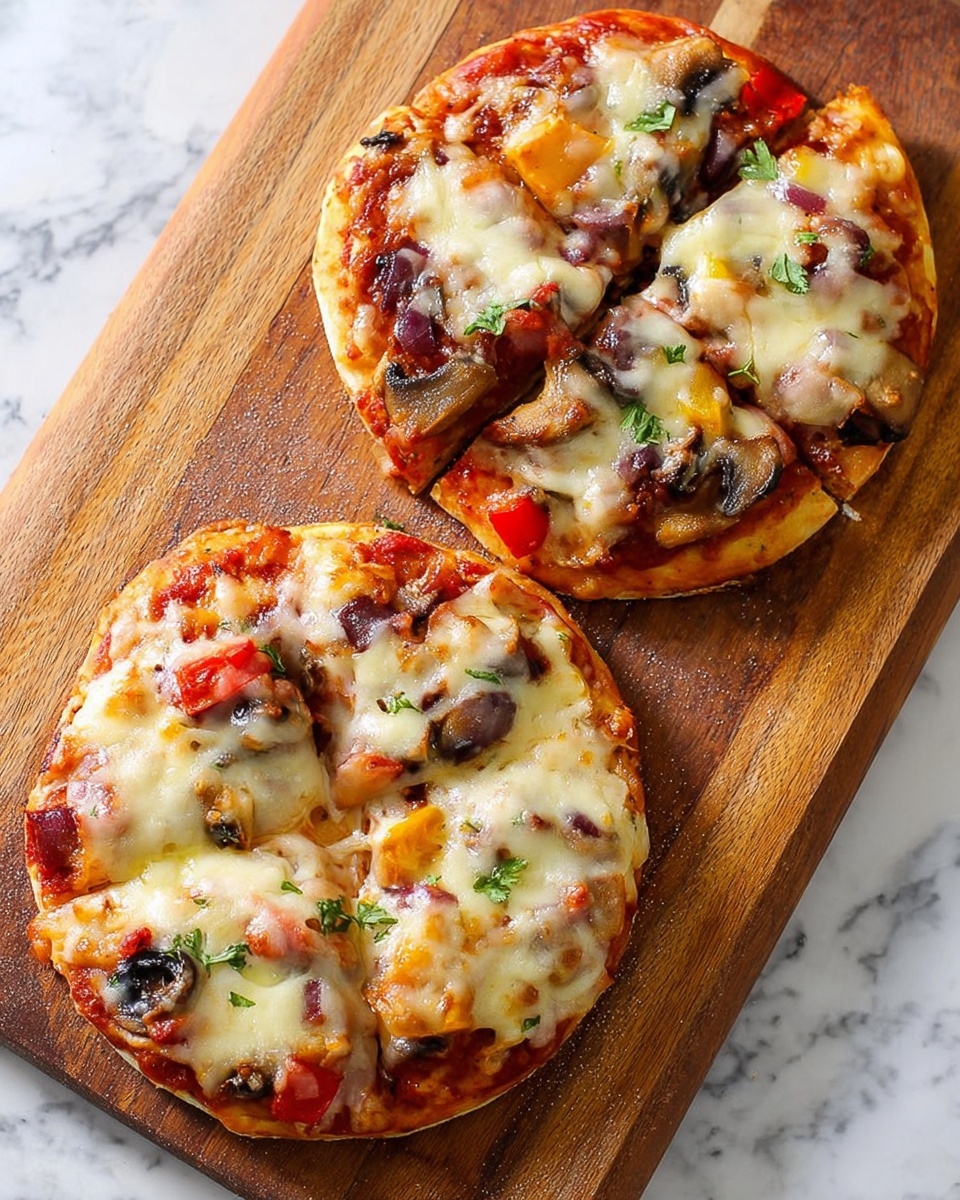 A slice of pizza held by a woman's hand shows three main layers: a thick light beige crust at the bottom, a bright red tomato sauce layer above it, and various toppings on top including melted white cheese, orange chunks, small black mushroom pieces, and red diced vegetables. The background is a white marbled surface with a wooden board blurred out behind. Photo taken with an iphone --ar 4:5 --v 7