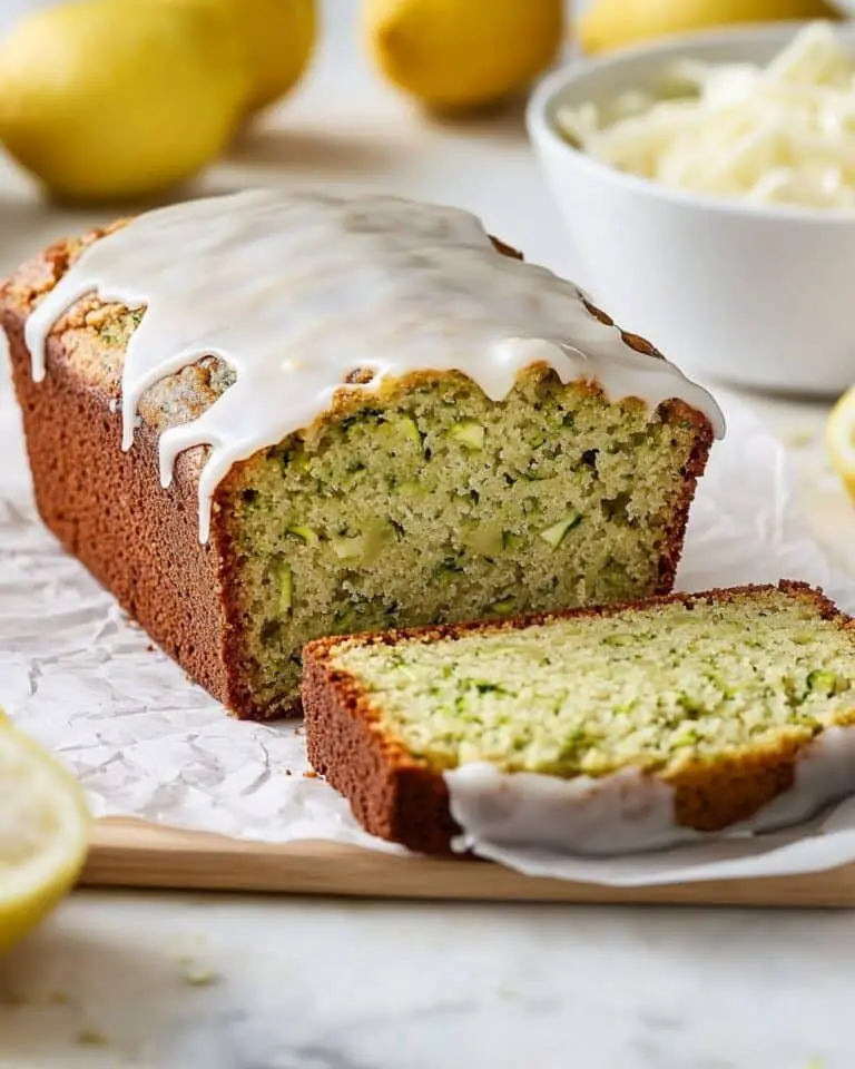 Lemon Greek Yogurt Zucchini Bread with Lemon Glaze Recipe