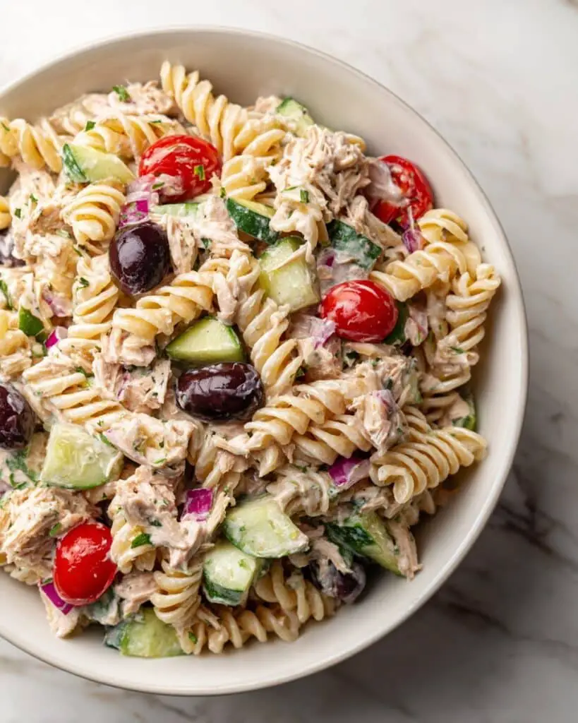 Greek-Style Tuna Pasta Salad Recipe