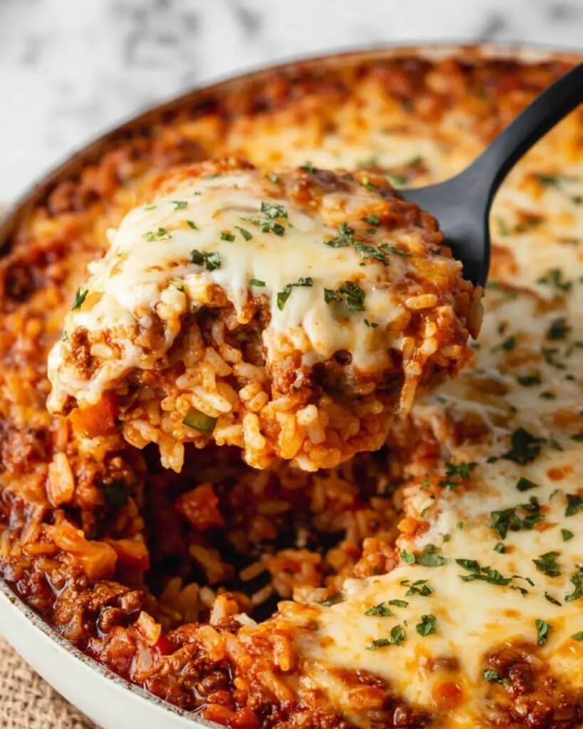 Unstuffed Peppers with Beef, Rice, and Cheddar Recipe