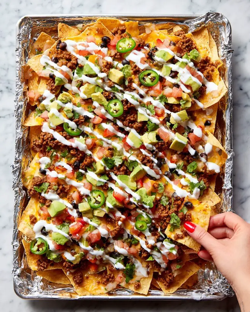 Loaded Beef and Bean Nachos with Fresh Toppings Recipe