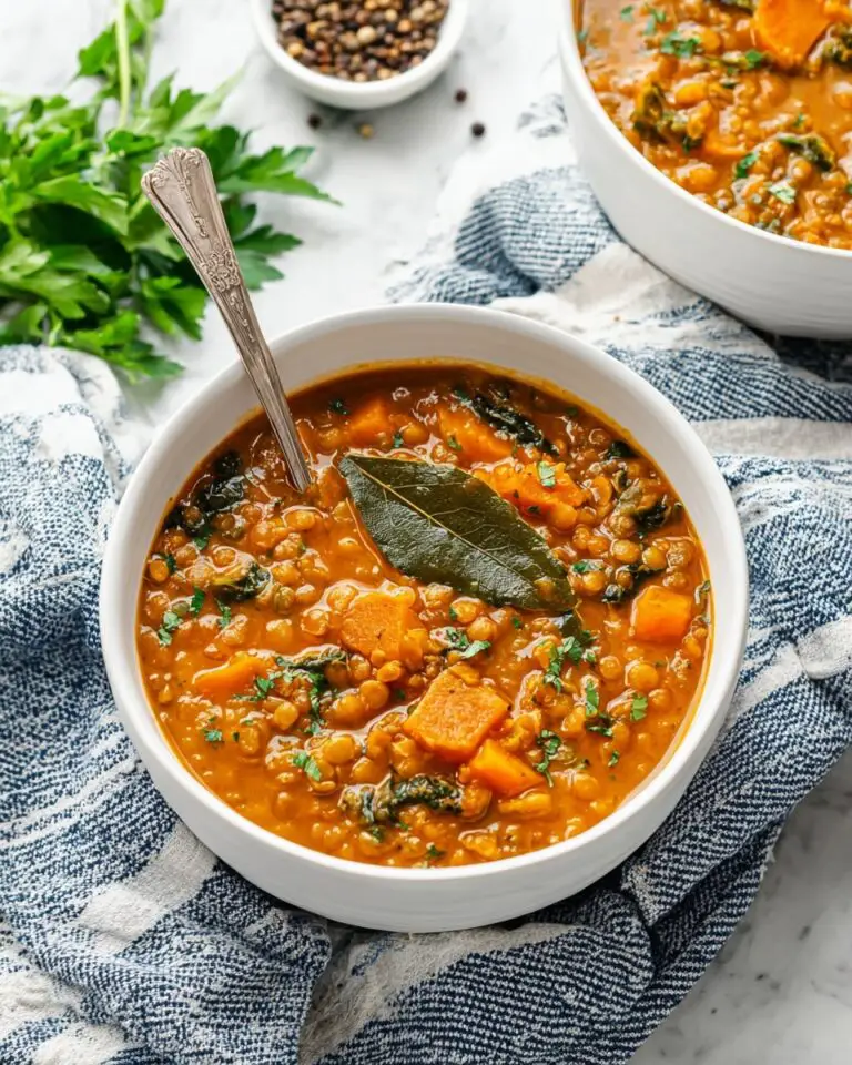 Sweet Potato and Lentil Soup with Tomatoes and Spinach Recipe