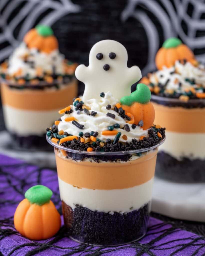 No Bake Halloween Cheesecake Cups Recipe