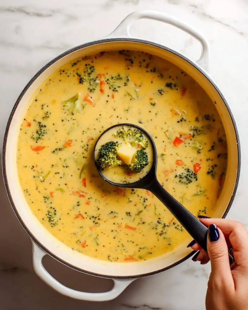 Broccoli Cheddar Potato Soup for Two Recipe