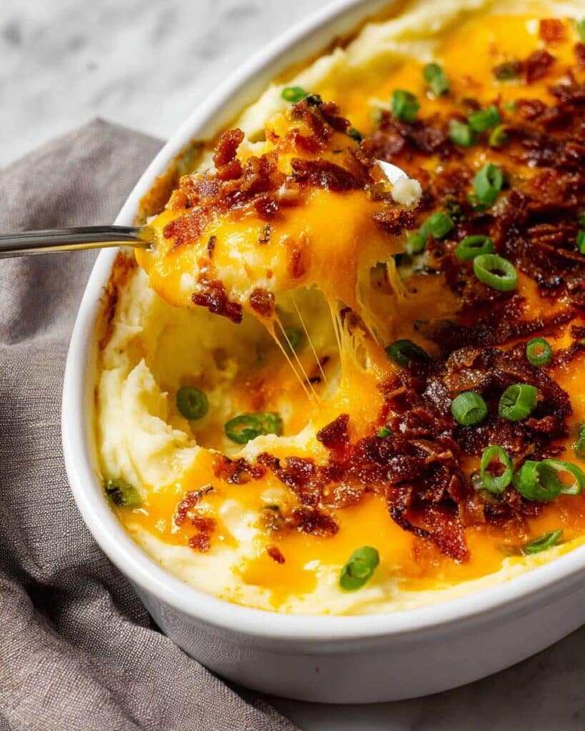 Cheesy Bacon Mashed Potato Casserole Recipe