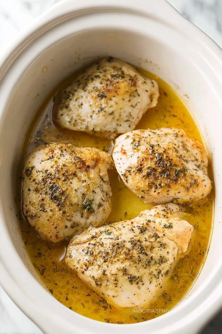 Slow Cooker Juicy & Seasoned Chicken Breast Recipe