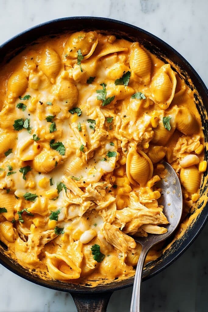 White Chicken Chili Mac Skillet Recipe