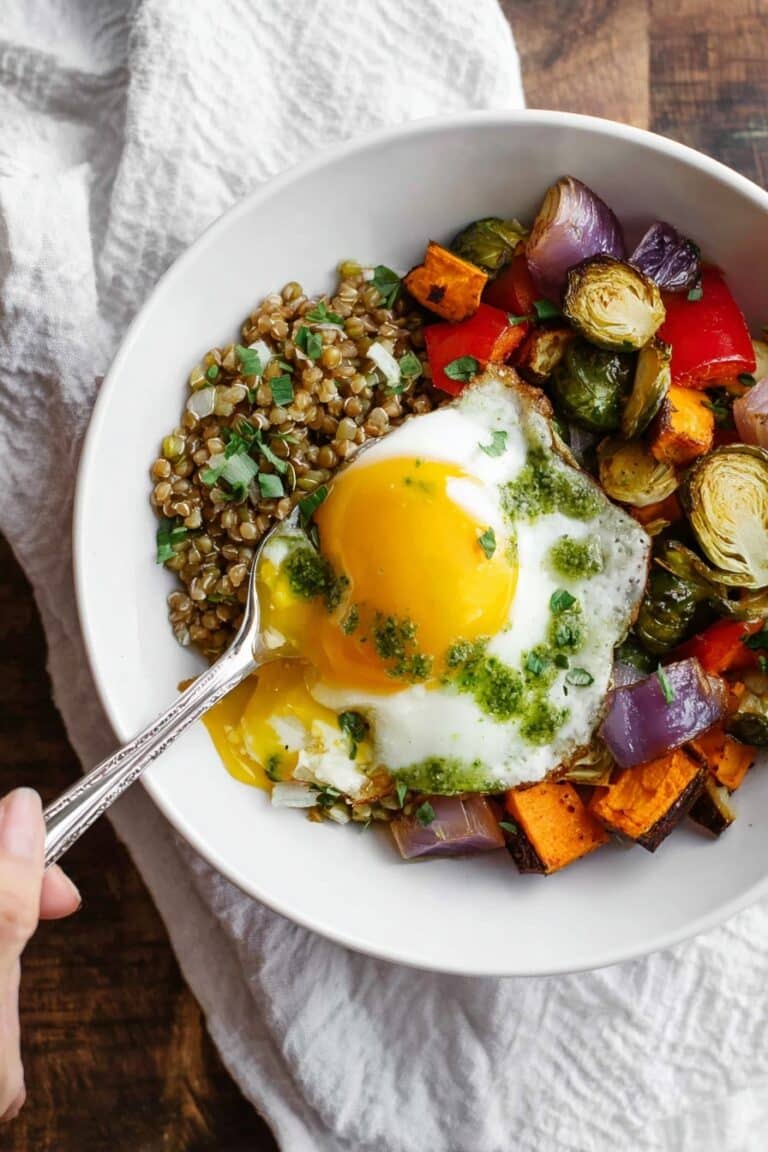 Roasted Vegetable Grain Bowl with Egg Recipe