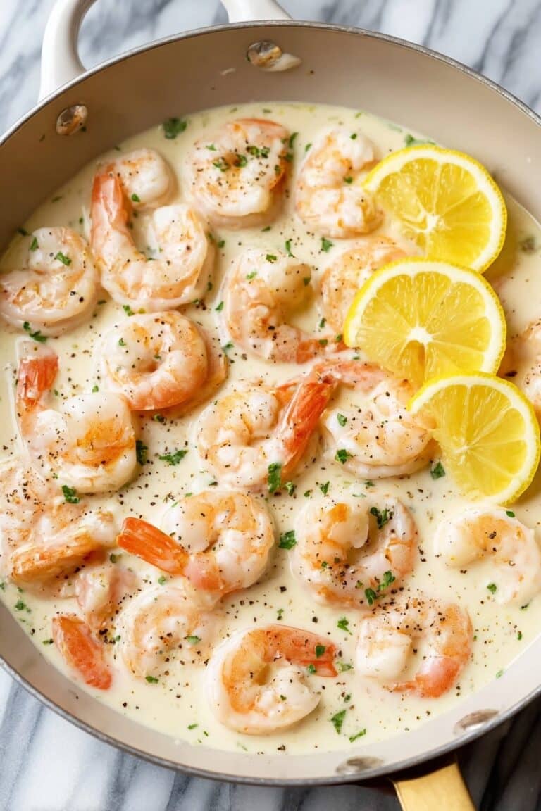 Creamy Lemon Garlic Parmesan Shrimp Recipe