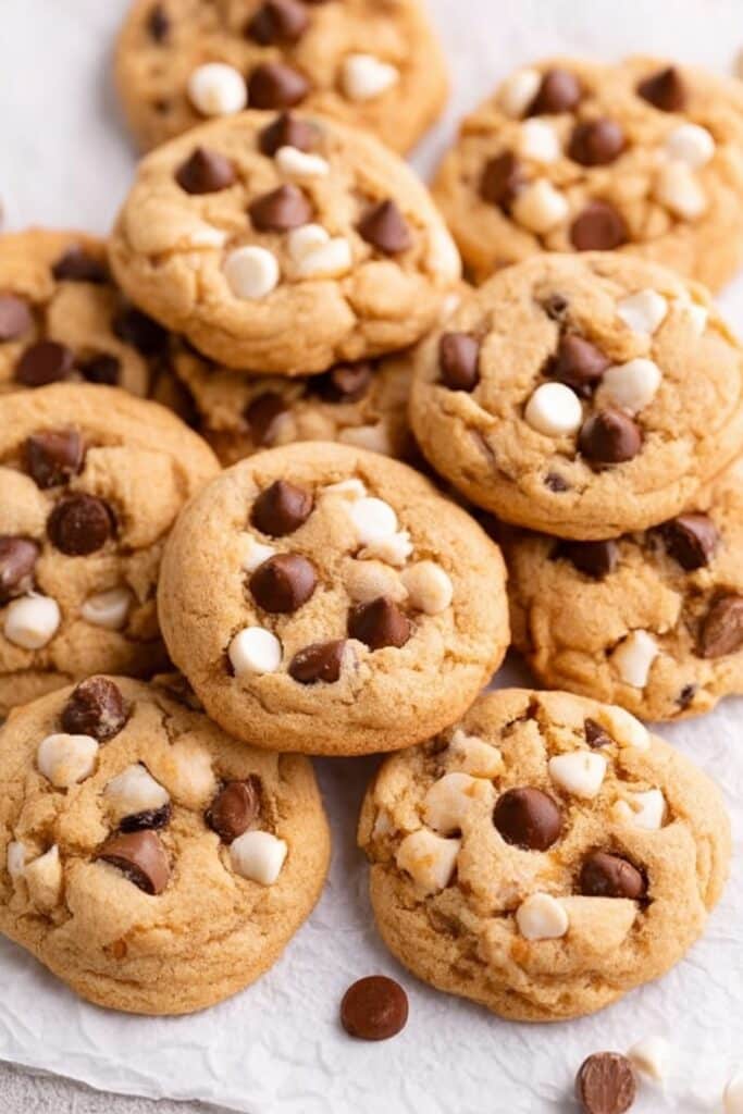 Butterscotch Pudding Cookies with Chocolate and White Chocolate Chips Recipe