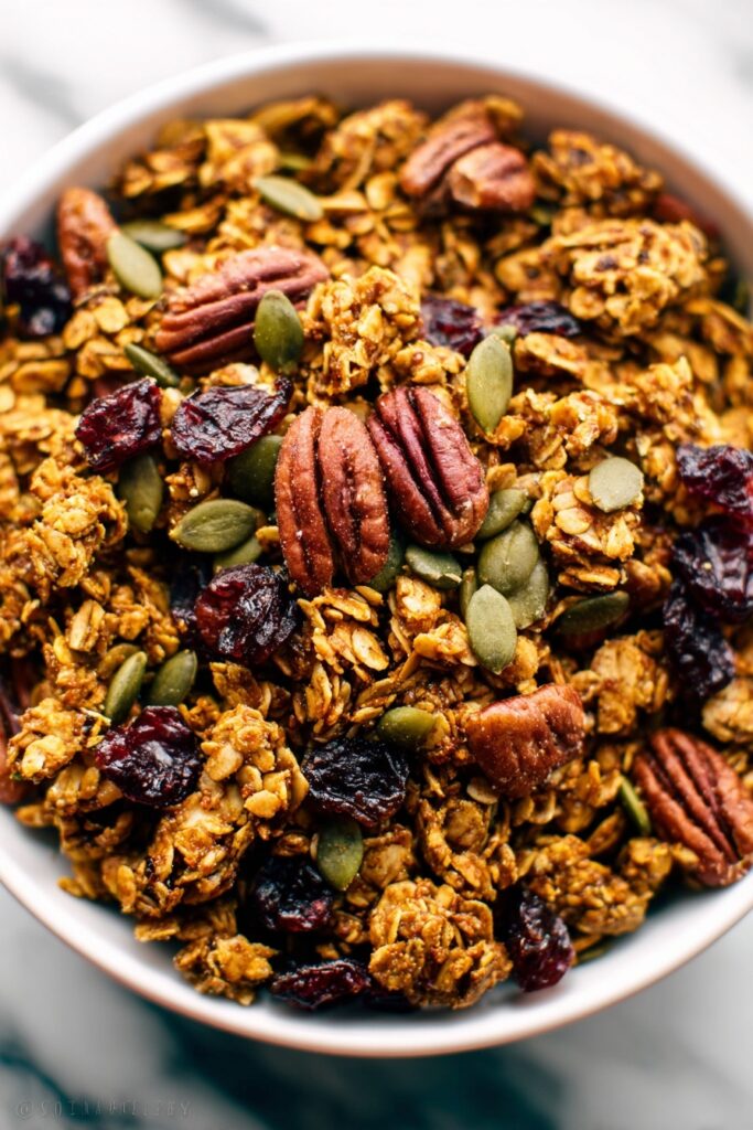 Pumpkin Spice Granola with Cranberries Recipe