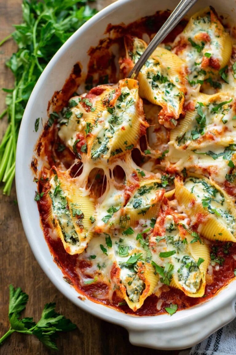 Chicken and Spinach Stuffed Shells Recipe