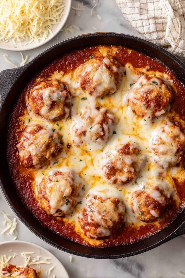 Baked Chicken Parmesan Meatballs Recipe
