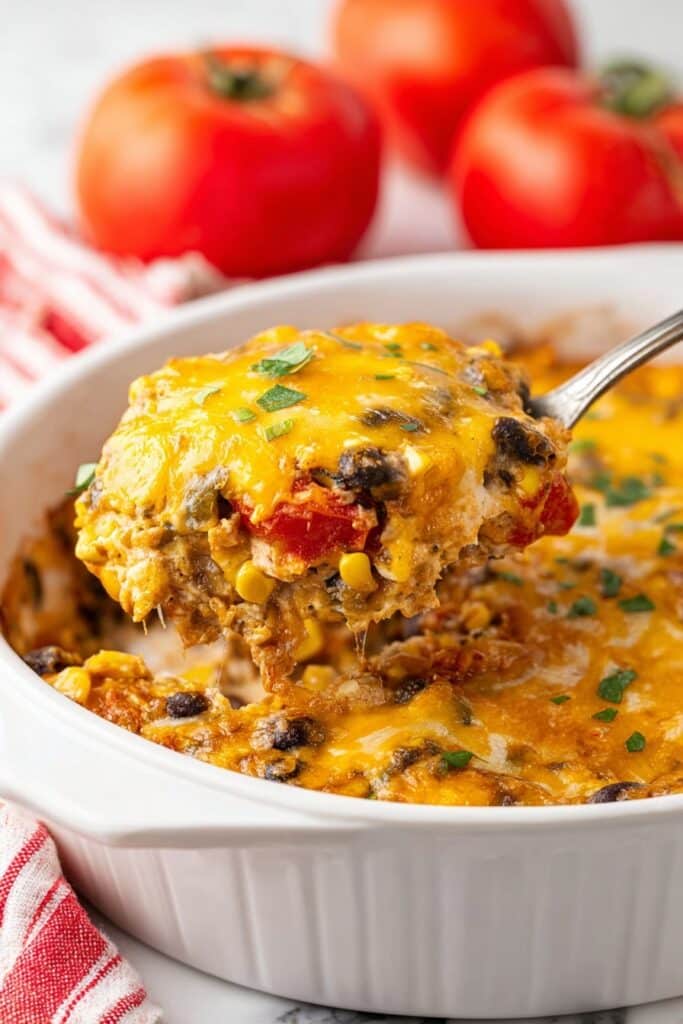 Cheesy Chicken Taco Casserole Recipe