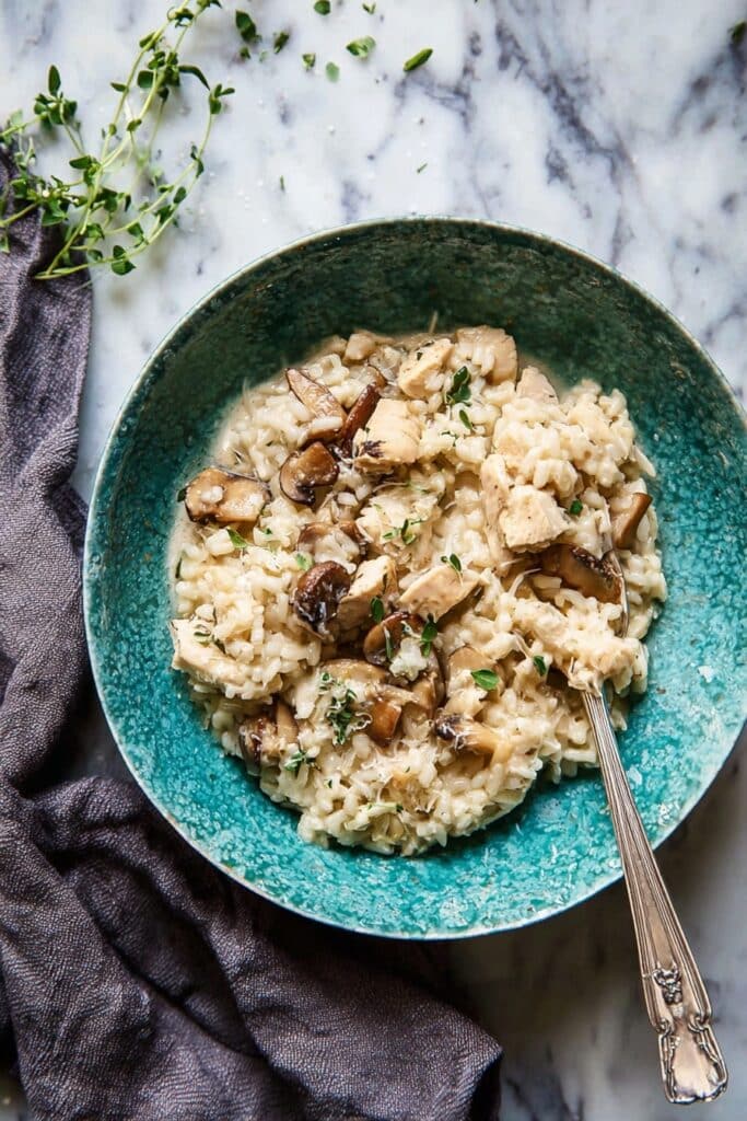 Chicken Mushroom Risotto with Thyme Recipe