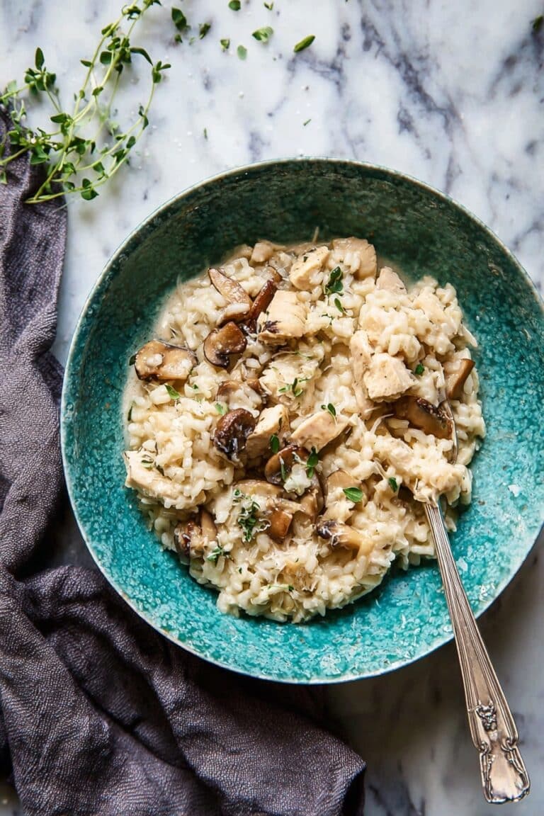 Chicken Mushroom Risotto with Thyme Recipe