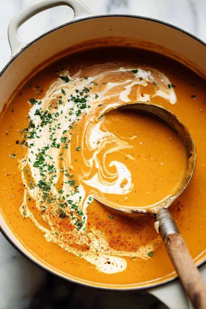 Root Vegetable Soup with Curry and Cream Recipe