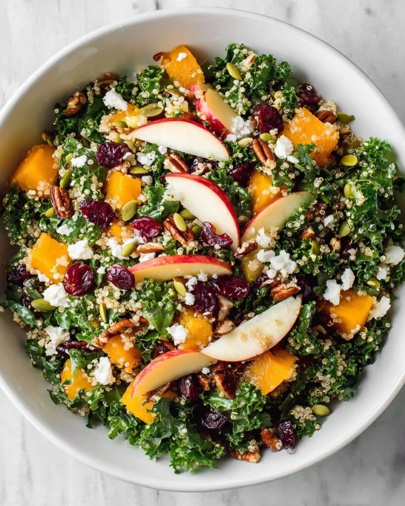 Fall Harvest Salad with Roasted Butternut Squash, Quinoa, and Apple Cider Vinaigrette Recipe