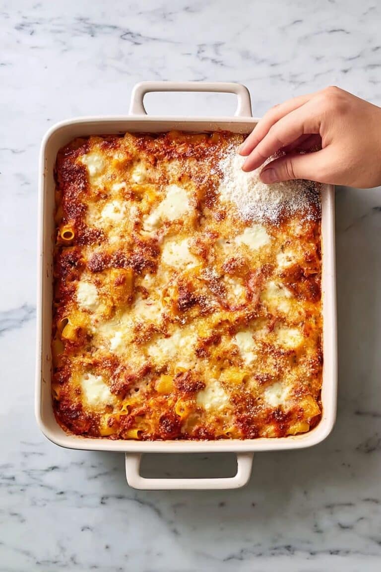 Easy Baked Ziti with Spicy Sausage and Creamy Cheese Recipe