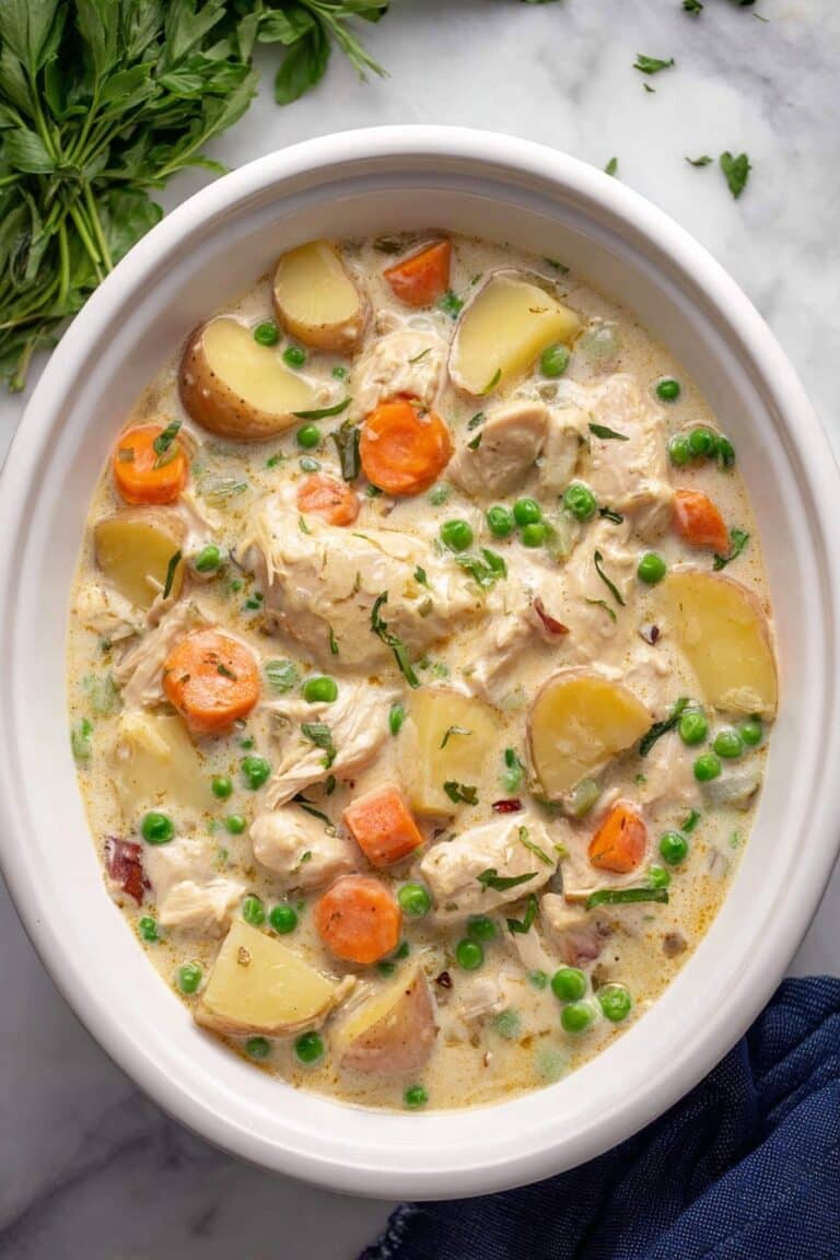 Slow Cooker Garlic Parmesan Chicken Stew Recipe
