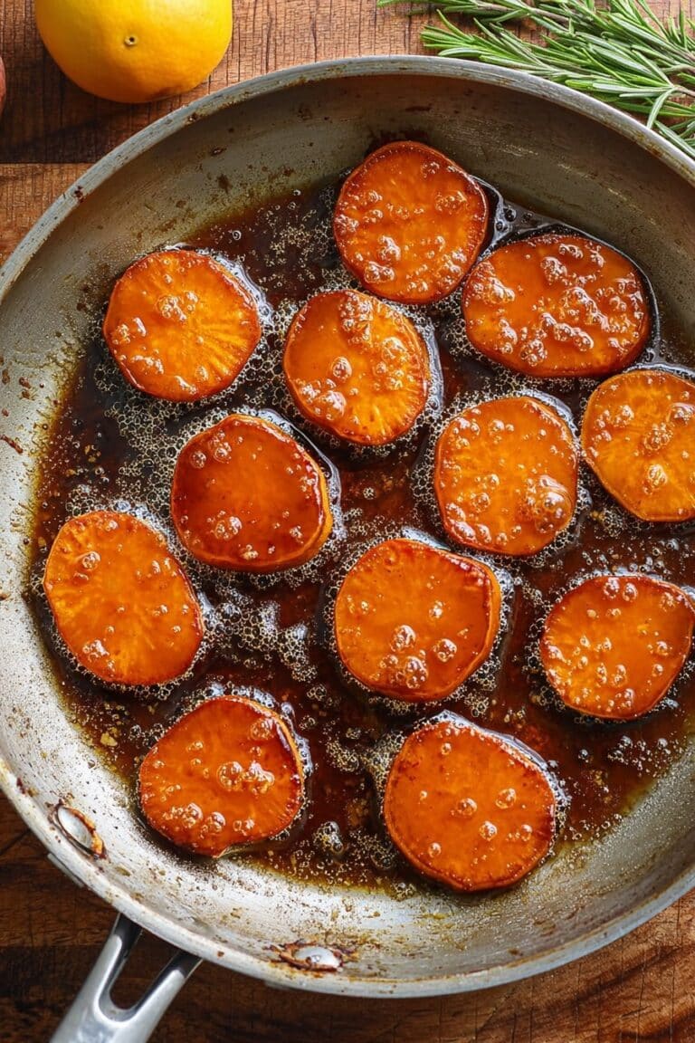 Bourbon Glazed Candied Sweet Potatoes Recipe