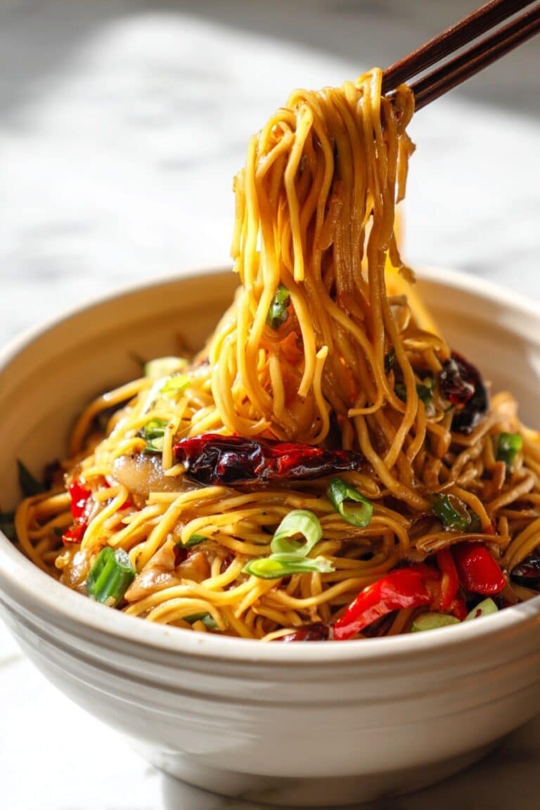 Vegan Kung Pao Pasta with Mushrooms Recipe